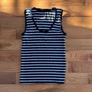 LOFT - Black and White Striped Tank Top - Small